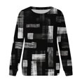thumbnail image 5 of AOMPMSDX Women'S Sweatshirts Casual Sweatshirt Printing Crew Neck Long Sleeve Sweatshirt Casual Top Pullover Dark Gray Loose Fit Tops XL, 5 of 5