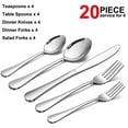 thumbnail image 2 of VeSteel 20 Piece Silverware Flatware Cutlery Set, Stainless Steel Utensils Service for 4, Include Knife Fork Spoon, Mirror Polished, Dishwasher Safe, 2 of 6