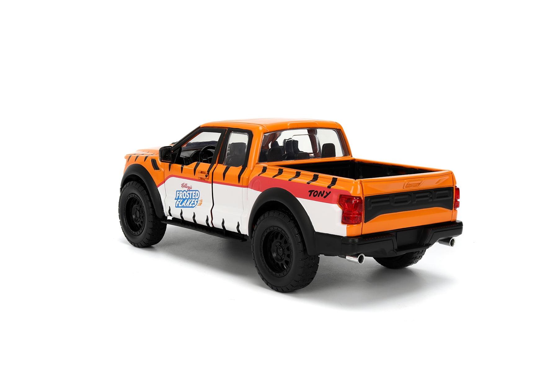 2017 Ford F-150 Raptor Pickup w/Tony the Tiger Figure, Orange/White - Jada Toys 35470 - 1/24 Scale Diecast Model Car