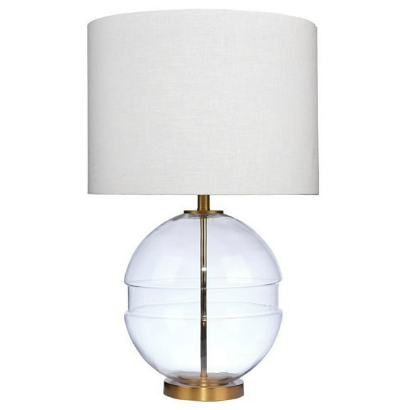 Alden Décor Claudia Glass Table Lamp, Antique Brass