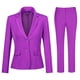 thumbnail image 1 of Traje formal femenino de color sólido Traje de solapa con muesca de dos botones (blazer y pantalones), 1 of 4