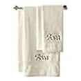 thumbnail image 3 of Liberty21 Monogrammed Personalized Bath & Hand Towel Set. Custom Embroidered Towels. Set Includes 1 Bath Towel and 1 Hand Towel. (Cream), 3 of 4