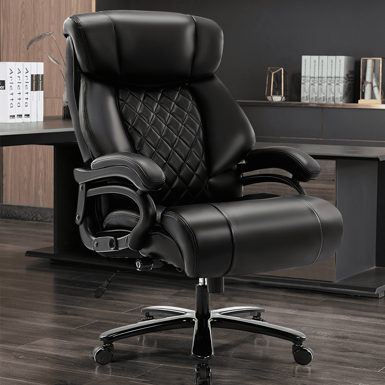 Dropship Big And Tall High Back Executive Office Chair High Quality PU  Leather Chair With Soft Cushion And Backrest; Breathable And Adjustable  Lumbar Support; 400lbs; Black to Sell Online at a Lower