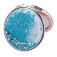 thumbnail image 5 of Makeup Mirror Compact Mirror Portable Hand Mirror Round Mini-Tasche Mirror with Blue-round, 5 of 8