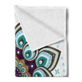 thumbnail image 2 of Mandala Soft Flannel Fleece Throw Blanket, Boho Lotus Flower Microcosm Motif Unique Retro Theme, Cozy Plush for Indoor and Outdoor Use, 50" x 70", Purple Brown and Teal, by Ambesonne, 2 of 5