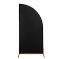 thumbnail image 2 of Balsa Circle 6x3 feet Matte Black Fitted Spandex Half Moon Wedding Arch Backdrop Stand Cover Party Events Decorations, 2 of 8