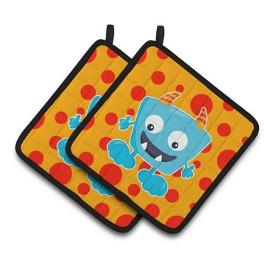 Caroline's Treasures Little Monster Aquadevil Pair of Pot Holders