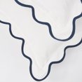 thumbnail image 6 of EvJk 2 PCS Decorative Aesthetic Throw Pillow Covers with Scalloped Border, 18" x 18", White and Navy, 6 of 8