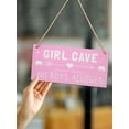 thumbnail image 3 of Girl Cave Sign Girls Bedroom Decorations, Hanging Wooden Door Sign for Teen Girl Kids Bedroom Living Room Wall Decor, No Boys Allowed Sign, 3 of 8