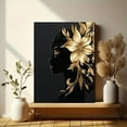 thumbnail image 6 of Black Gold Woman Floral Canvas Wall Art， Suitable for Living Room， Bedroom， Office， Dining Room， and Bathroom Decor., 6 of 8