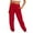 Red, variant on Aofany Women's Casual Trousers Elastic High Waist Drawstring Pants Solid Color Loose Pants With Pockets Red L