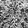 thumbnail image 2 of Erosebridal Black White Floral Vine Fabric by the Yard 1 Yard, Gray Leaf Flower Pattern Home Decor Fabric by the Yard, 2 of 7