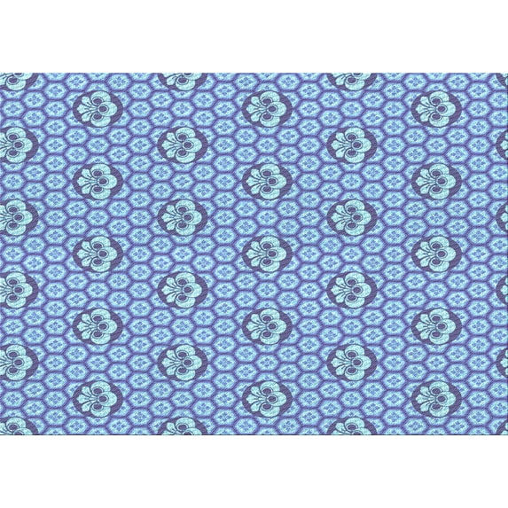 Ahgly Company Indoor Rectangle Patterned Tron Blue Area Rugs, 7' x 10'