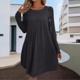 thumbnail image 2 of Womens Fall and Winter Fashion Dresses Sexy Slim Package Round Neck Long Sleeve Winter Knit Sweater Dress 2024, 2 of 5