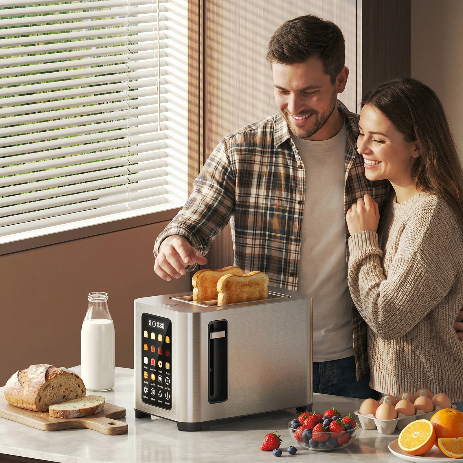 Patbrela 2-Slice Stainless Steel Toaster with LED Touch photo 8