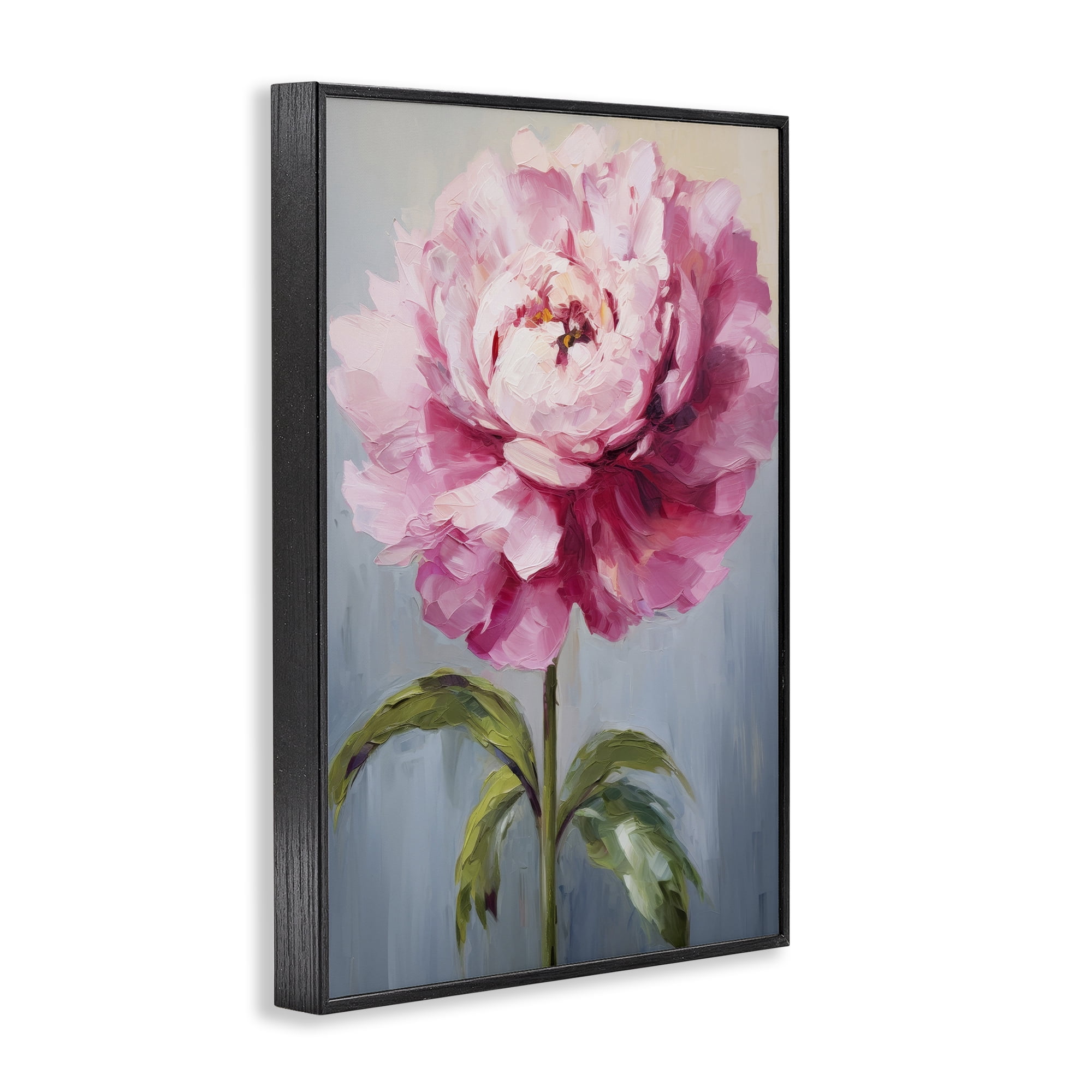 Stupell Industries Blush Pink Carnation Botanical & Floral Painting Black Framed Art Print Wall Art, 12 x 18