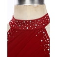 thumbnail image 5 of iiniim Women's Sparkly Lyrical Dance Costume Backless Skirted Leotard Modern Contemporary Dancewear Burgundy XXL, 5 of 7