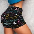 thumbnail image 3 of KLL I love you Mom Pattern Workout Shorts for Women Scrunch Short Gym Yoga Running Sport Active Exercise Fitness Shorts, 3 of 8