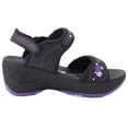 thumbnail image 5 of GP Wedge Platform Snap Lock Sandals for Women: 8698 Black Purple, EU38 (US Size 7 - 7.5), 5 of 9