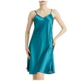 thumbnail image 2 of Nightgowns for Women Summer Lightweight Satin Spaghetti Strap V Neck Camisole Sleep Dress Sleepwear, 2 of 6