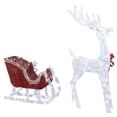 thumbnail image 4 of 4ft Lighted Christmas Reindeer & Sleigh Outdoor Yard Decoration Set - Festive Red & White Design with Bright LED Lights for Yard, Lawn & Indoor Festive Displays, 4 of 6