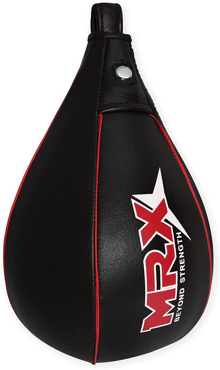 MRX Speed Punching Bags Genuine Leather MMA Training Speed Bag Muay Thai SpeedKills Punching, Dodge Striking Bag for Workout Pro Boxing Bag for Home Gym Kids, Men, Women Full Black Red