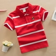 thumbnail image 6 of WIBACKER Boy's Short Sleeve Cartoon Cotton Jersey Striped Polo Shirts Kids Tops, 6 of 7