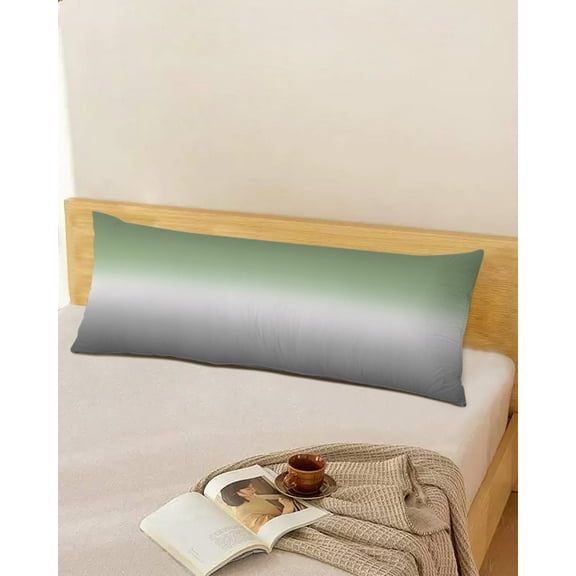 Sage Green Throw Pillow Cover, Modern Ombre Gray Minimalism Art Rectangle Decorative Pillow Case Protector Soft Cushion Cover Lumbar Pillowcase for Couch Sofa Bedroom Car Chair Decor 20x54 Inch