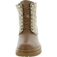 thumbnail image 2 of Lauren Ralph Lauren Womens Carlee Leather Pull On Combat & Lace-up Boots, 2 of 3