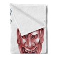 thumbnail image 2 of Kabuki Soft Flannel Fleece Throw Blanket, Different Coloreds of Japanese Demoness Ornate Flowers Art, Cozy Plush for Indoor and Outdoor Use, 60" x 80", Blue Red White, by Ambesonne, 2 of 5