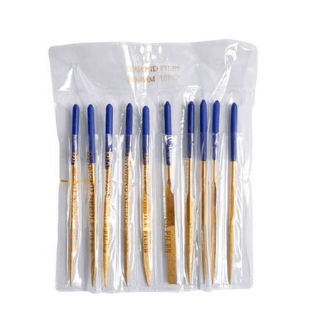 

YUOPEEA Upgraded Needle File Set 10 Pcs for Titanium Coated Mini Diamond File- Tools for Metal Glass Stone Hobbies 3 Styles Dura