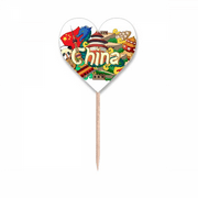 Panda Great Wall Imperial China Toothpick Flags Heart Lable Cupcake Picks