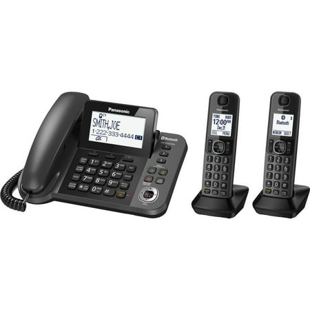 Panasonic Link2Cell KX-TGF382M DECT 6.0 1.90 GHz Standard Phone, Metallic Black