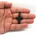 thumbnail image 2 of 14k Black Gold Plated 2Ct Round Cut AAABlack Diamond Men's Cross Pendant, 2 of 2