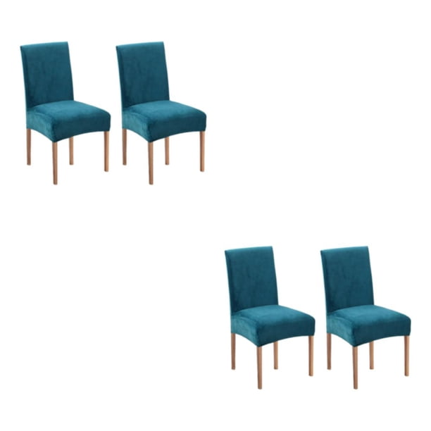 Juego de 2 fundas para sillas de comedor Toystoory de terciopelo verde azulado