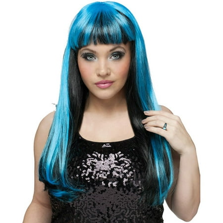 Natural Adult Halloween Wig with Highlights Accessory