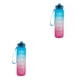 thumbnail image 2 of Eigraketly Botella de agua portátil con pajita de silicona a prueba de fugas para gimnasio, deportes de ciclismo, máquina para hacer tiempo, Azul rosado 2piezas, 2 of 6
