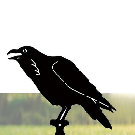2 Optional Black Crow Metal Garden Stakes 1pc Handmade Iron Artwork Garden/Crop Improvement Small Ground Sculpture