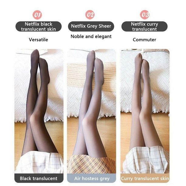 Buy Women Leggings Thermal Pantyhose Translucent Tights Opaque Winter Warm  legging (Black-24) at