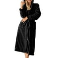 thumbnail image 3 of UVN Valentine's Day Long Robes for Women Winter Plush Fleece Hooded Bathrobe Soft Cozy Fluffy Sleepwear Nightgown with Pockets, 3 of 11