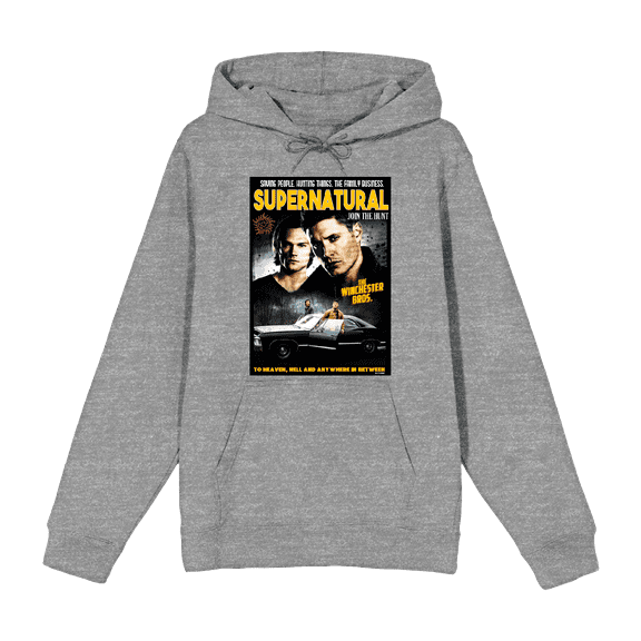 Supernatural Sam & Dean Poster Art Long Sleeve Unisex Adult Hooded Sweatshirt-Small