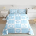 thumbnail image 2 of Homewish Vintage Flowers 3 Pieces Queen Comforter Set for Teens Boys Girls,Retro Floral Ultra Soft Bedding Sets,Geometric Plaid Grid Bedding Comforter Set,Super Cozy Room Decor,Reversible, 2 of 8