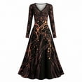 thumbnail image 4 of Stamzod Long Dresses for Women Halloween Printed V Neck A Line Party Wedding Dress Plus Size Fashion Fall Dresses, 4 of 4