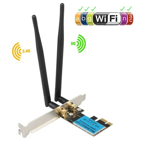 WiFi Card,Wireless Network Card, TSV Wireless Wifi Dual Band Gigabit Adapter, AC 1200 Mbps with High-gain Antenna Bluetooth 4.0 PCI-E Wireless Wifi Network Adapter for (Best Pc Wifi Card For Gaming)