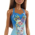 thumbnail image 4 of Barbie Beach Doll in Tropical Blue Swimsuit with Straight Brown Hair, 4 of 7