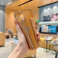 thumbnail image 2 of Feishell Case For iPhone 12 Pro Max, Cute Luxury Plating Love Heart with Camera Protection,Soft TPU Bumper Small Love Pattern,Protective Wrist Strap Kickstand Case For iPhone 12 Pro Max, Brown, 2 of 9