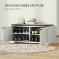 thumbnail image 4 of HOMCOM Shoe Bench with Storage, Padded Shoe Organizer, 8 Pairs, Light Grey, 4 of 10