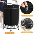thumbnail image 2 of BGTREND 160L Rolling Laundry Hamper with Removable Bag, Round Steel Frame and Handle, Ideal for Dorm & Laundry Room , Black, 2 of 10