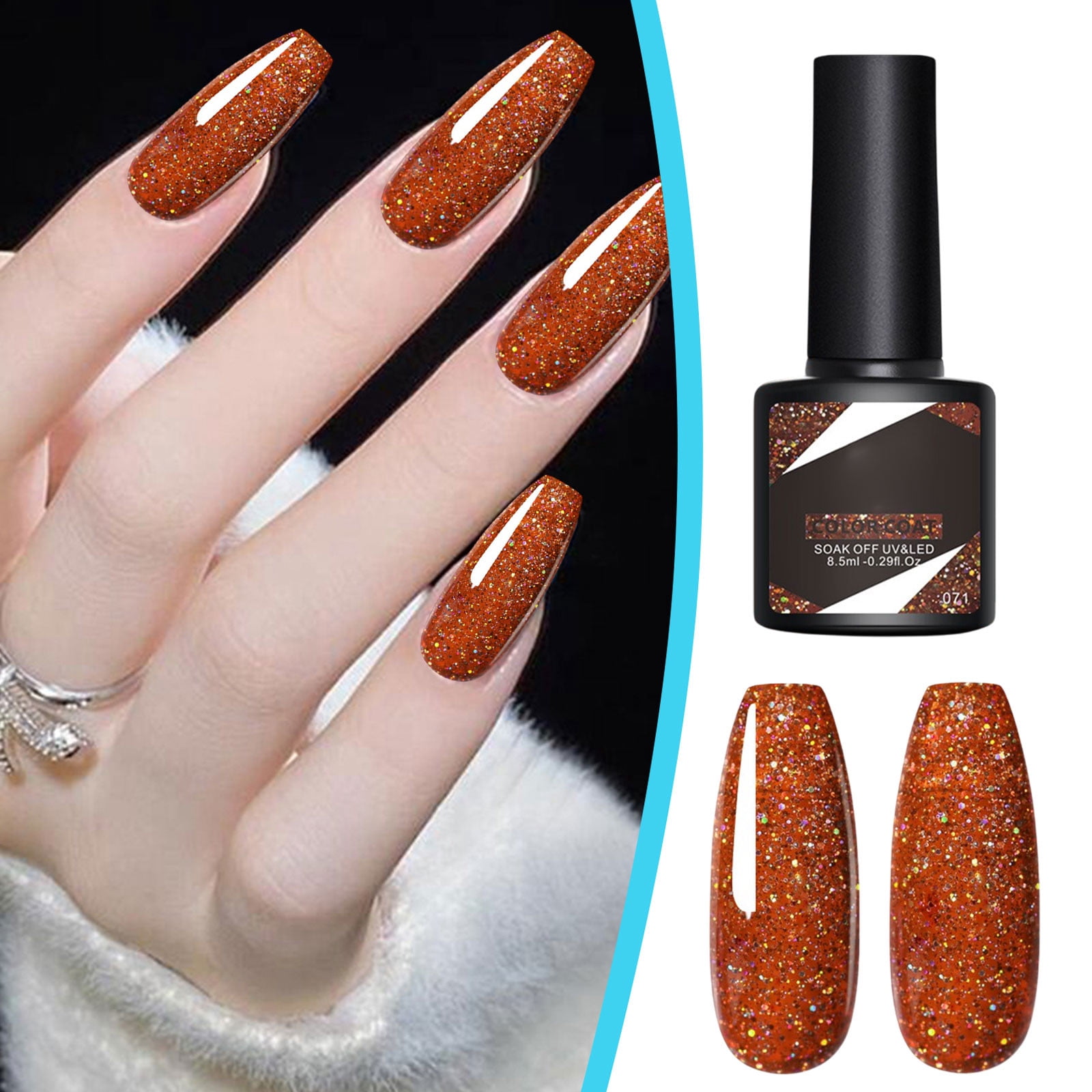 Tarmeek Glitter Nail Polish High End Nail Polish Everyday 1.1 inch 1.2 inch 1Pcs Ergonomic Adjustable Dustproof Glitter Nail Polish High Great for Spring and Daily Life Gift for Women
