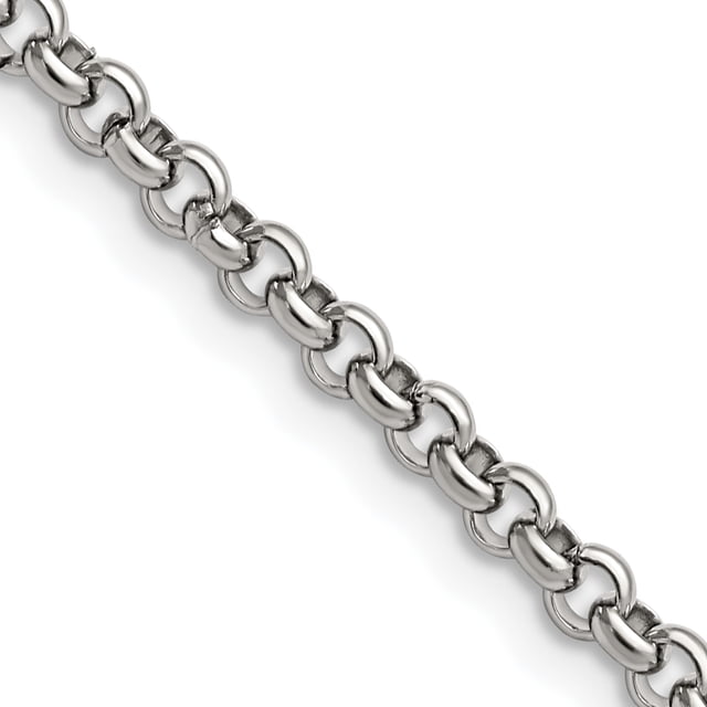 Collier Pendentif Chaîne Rolo en Acier Inoxydable 3.9mm 18 Pouces Charme